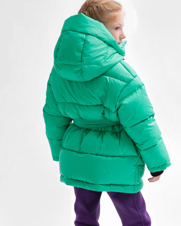 Пухова куртка для дівчаток зелена | 75086