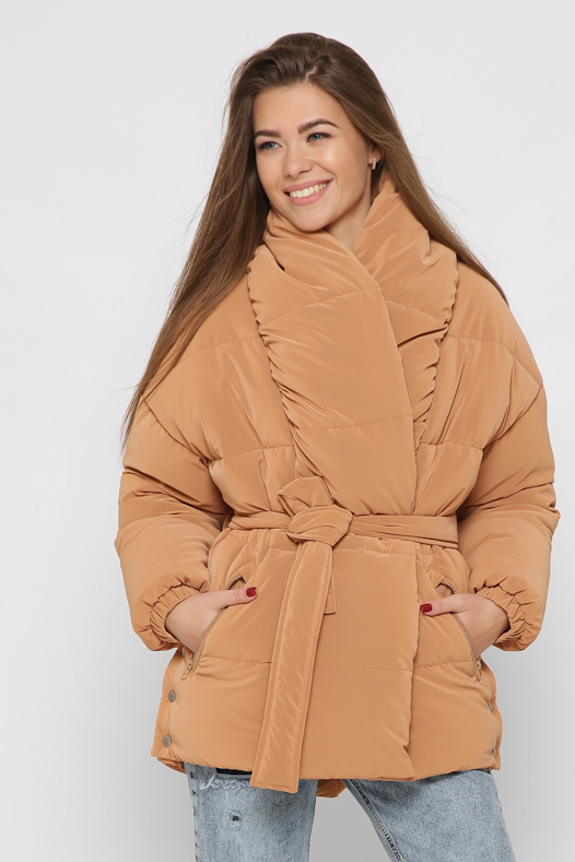 Жіноча зимова коротка куртка кемел | 75987