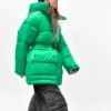 Пухова куртка для дівчаток зелена | 75086