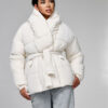 Жіноча зимова коротка куртка молочна | 76036 Жіноча зимова коротка куртка молочна | 76036