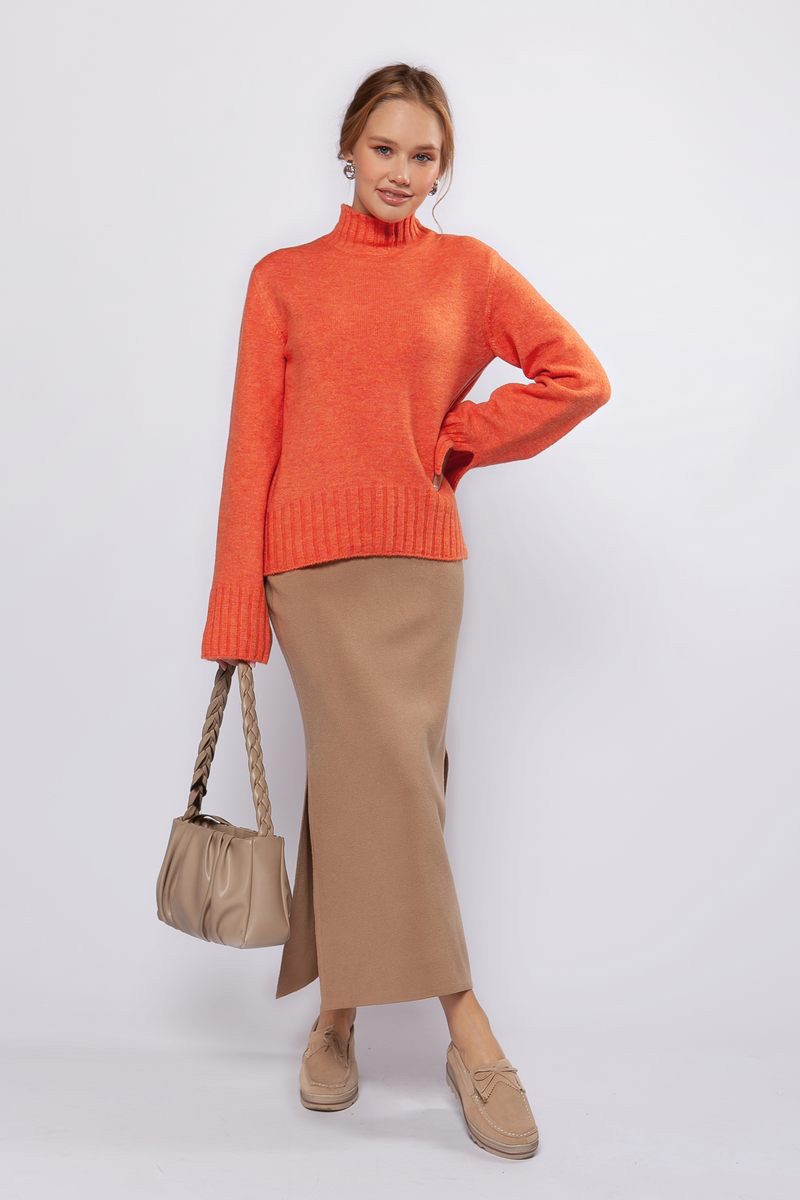 Жіночий в'язаний светр помаранчевий | 75226