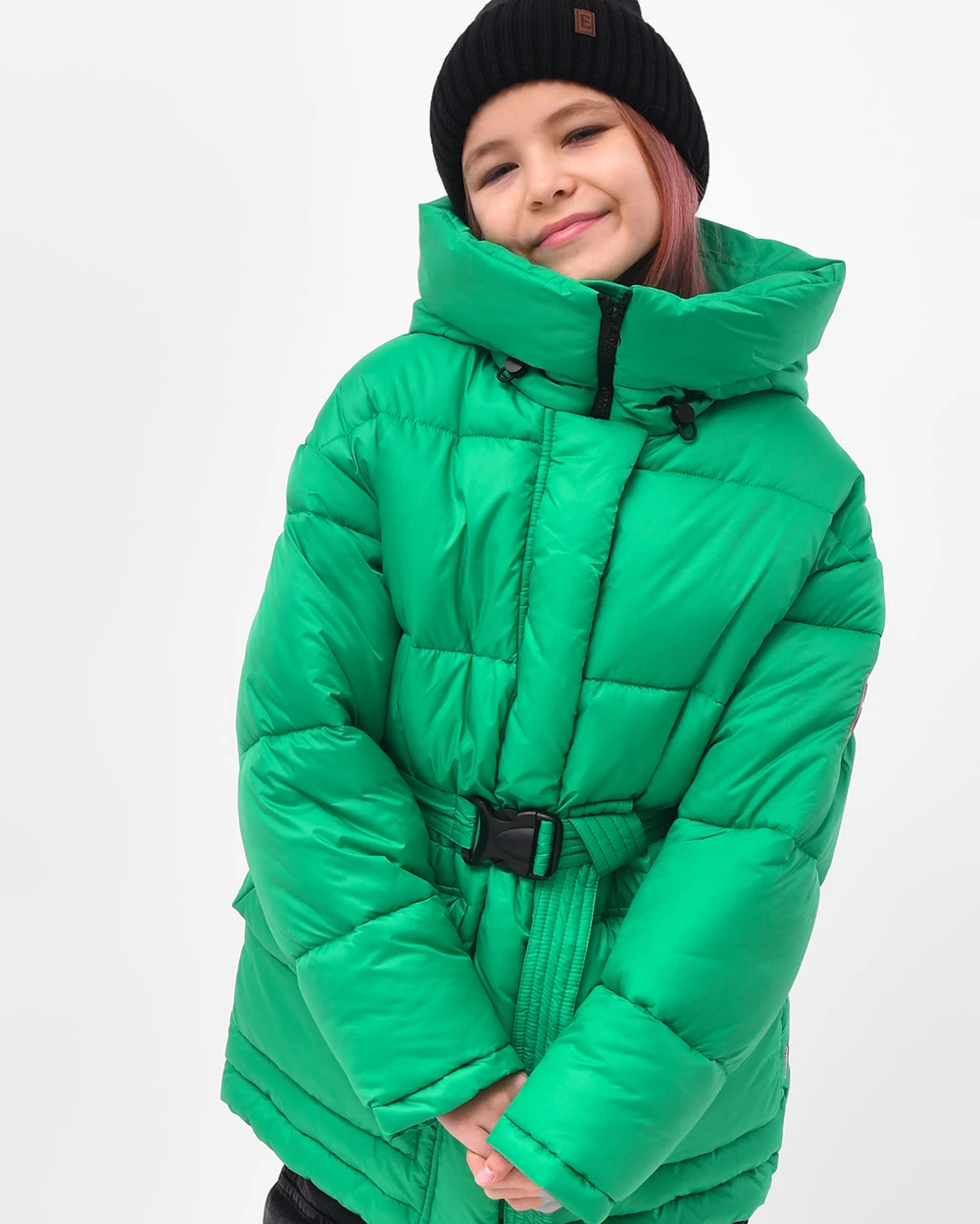 Пухова куртка для дівчаток зелена | 75086