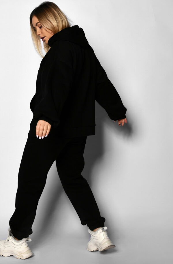 Теплий спортивний костюм на флісі чорний | 75417