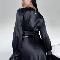 Святковий костюм зі спідницею чорний | 75712 3