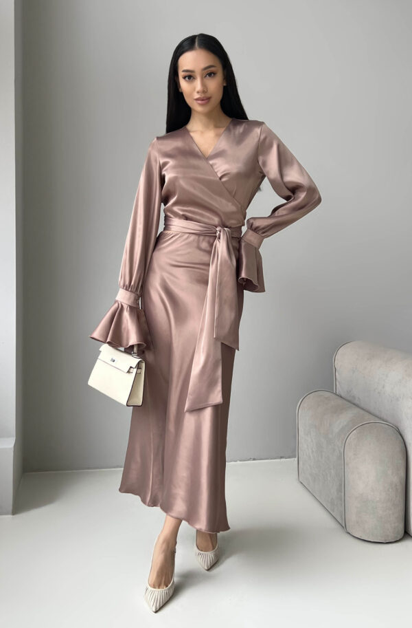 Святковий костюм зі спідницею мокко | 75728