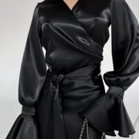 Святковий костюм зі спідницею чорний | 75712 4