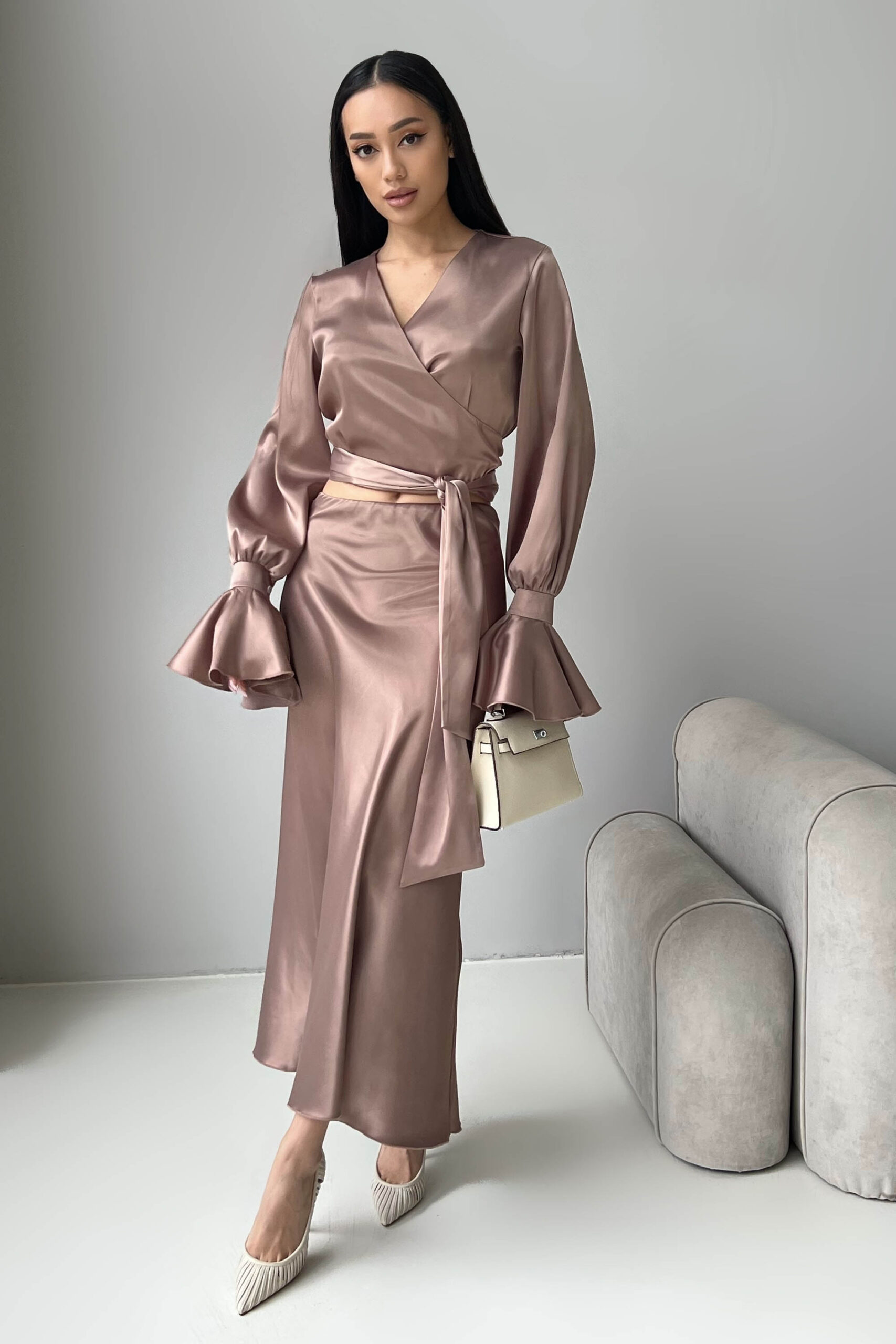 Святковий костюм зі спідницею мокко | 75728 Святковий костюм зі спідницею мокко | 75728