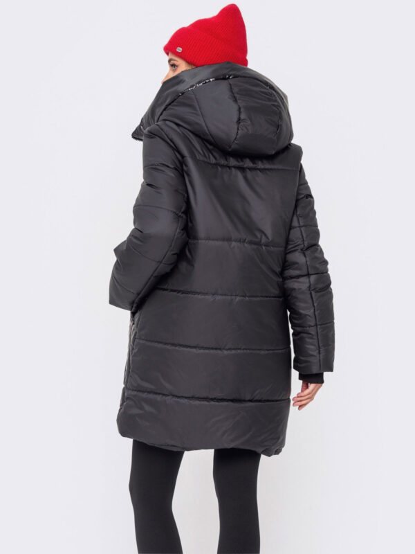 Зимова куртка чорна з матової плащівки | 75881