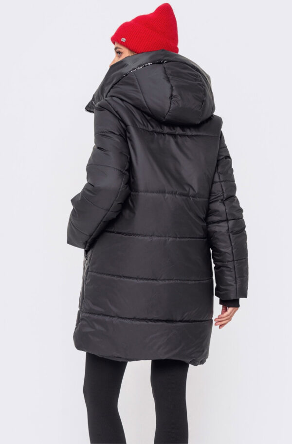 Зимова куртка чорна з матової плащівки | 75881