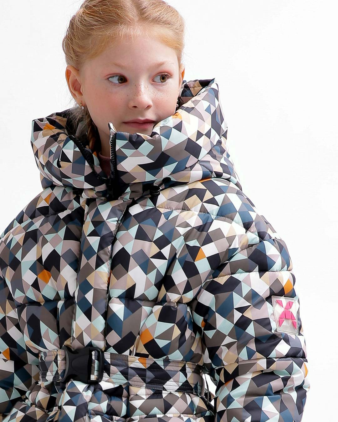 Пухова куртка для дівчаток в принт | 75115 Пухова куртка для дівчаток в принт | 75115