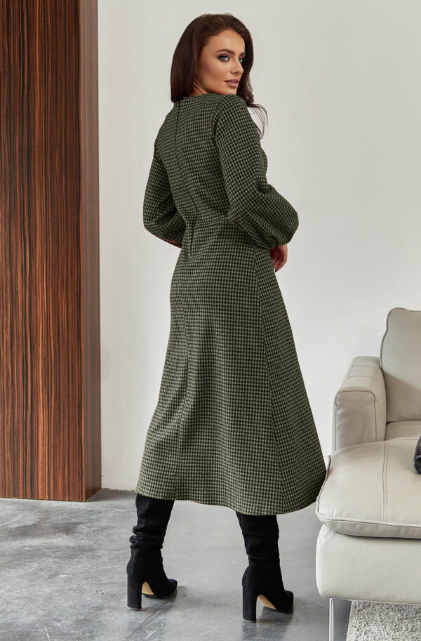 Жакардове плаття в клітинку зелене | 74840