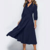 Плаття міді темно-синє на запах | 76813