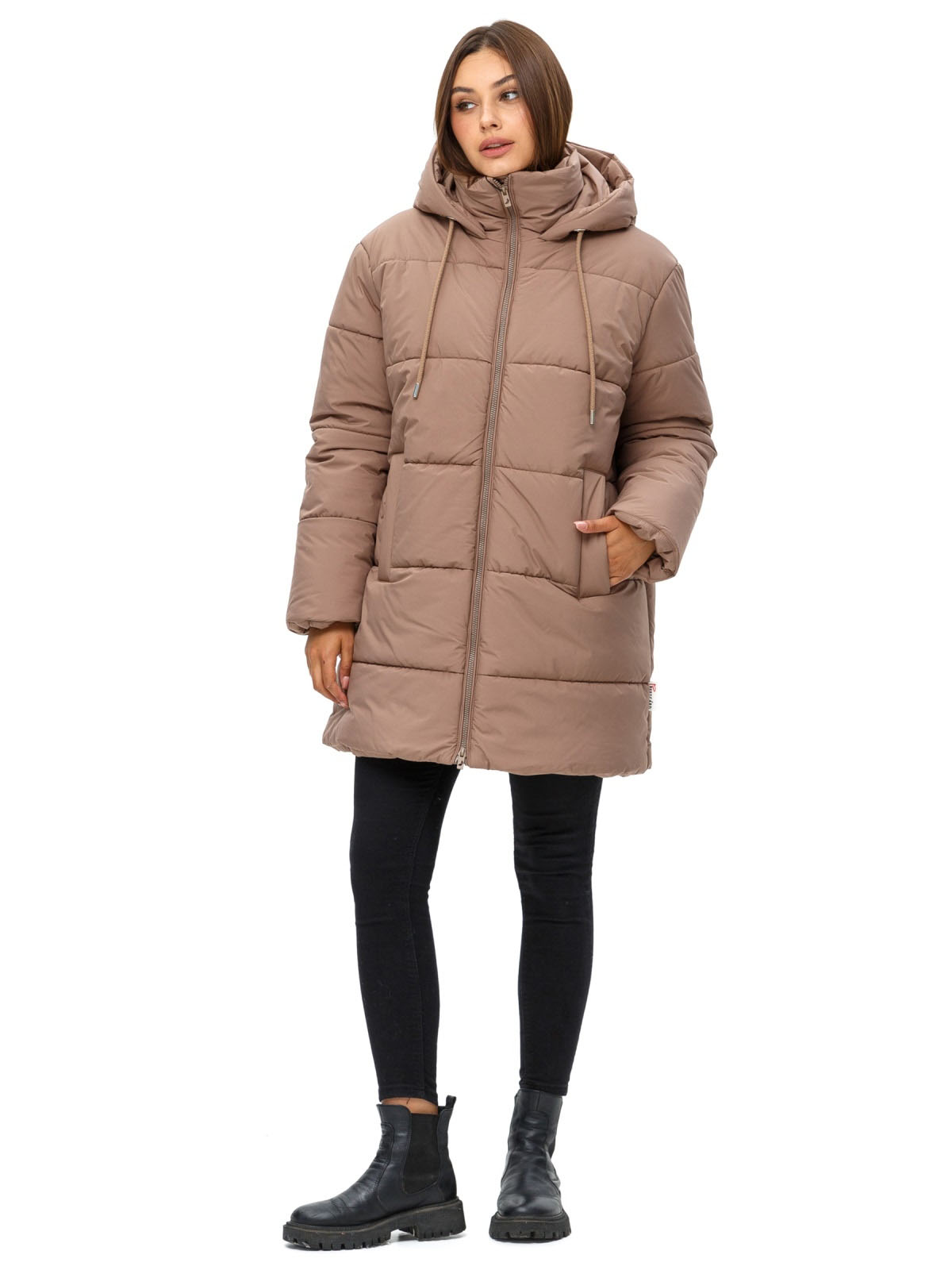 Куртка капучино в стилі оверсайз | 77116 Куртка капучино в стилі оверсайз | 77116