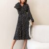 Плаття чорне в дрібний квітковий принт | 76800 Плаття чорне в дрібний квітковий принт | 76800