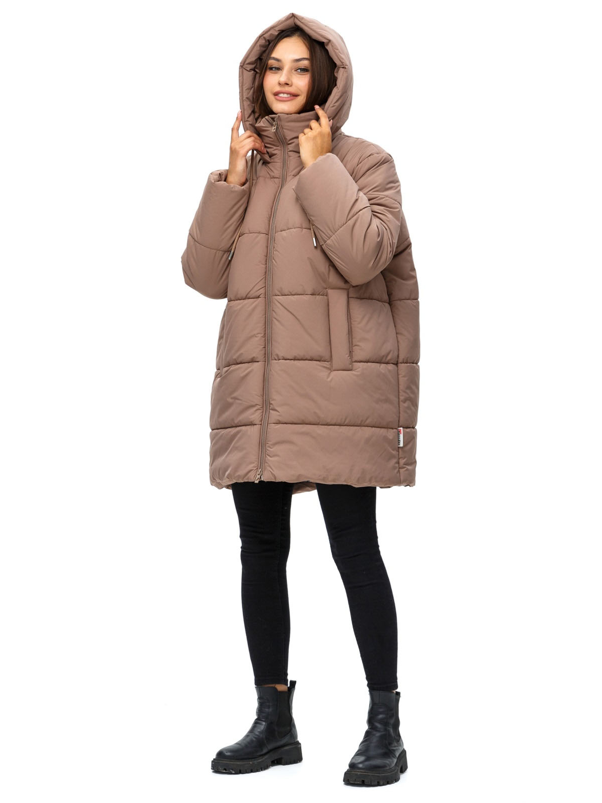 Куртка капучино в стилі оверсайз | 77116 Куртка капучино в стилі оверсайз | 77116