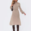 Сукня-кльош бежева дрібної в'язки | 76142 Сукня-кльош бежева дрібної в'язки | 76142