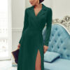 Трикотажна сукня зелена з розрізом | 76767