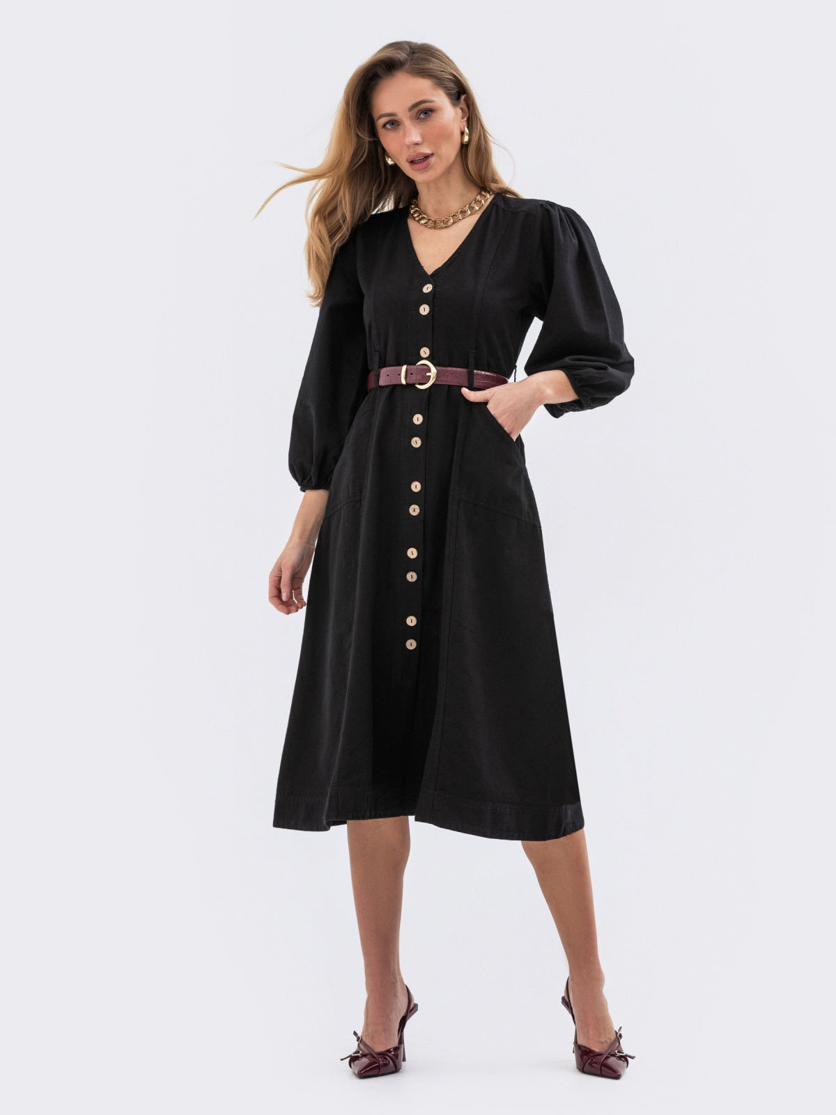 Джинсова сукня чорна А-силуету | 77031 Джинсова сукня чорна А-силуету | 77031