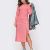 Плаття рожеве з фактурного трикотажу | 76483 Плаття рожеве з фактурного трикотажу | 76483