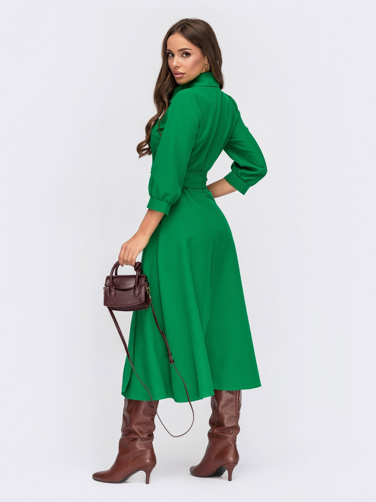 Плаття міді зелене на запах | 76833 Плаття міді зелене на запах | 76833