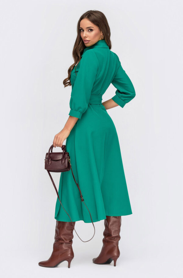 Плаття міді смарагдове на запах | 76843