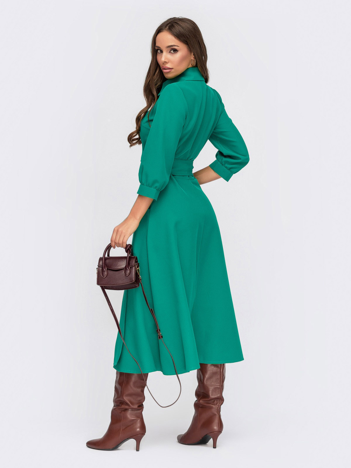 Плаття міді смарагдове на запах | 76843 Плаття міді смарагдове на запах | 76843