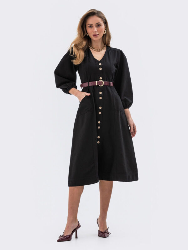Джинсова сукня чорна А-силуету | 77031