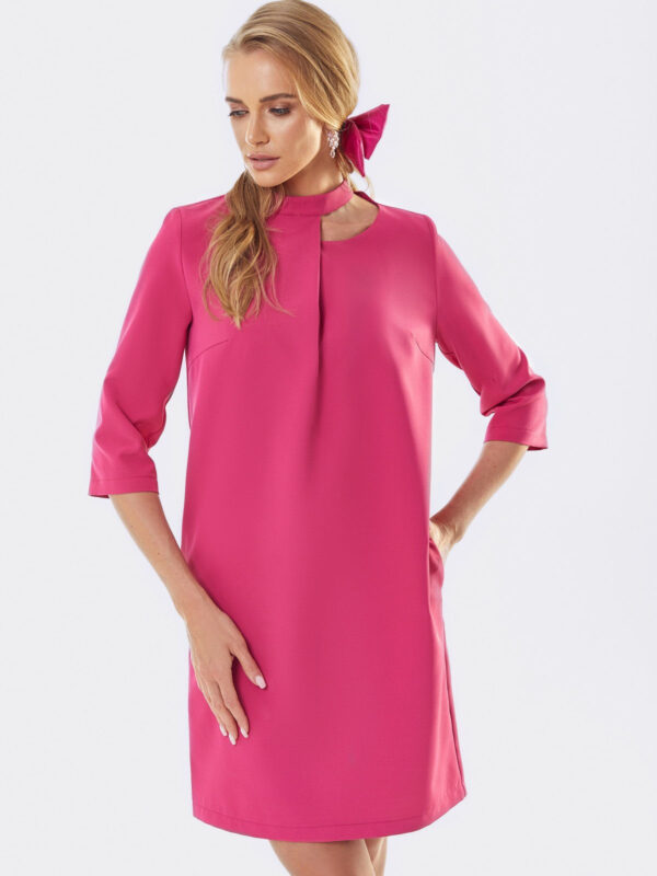 Яскраве плаття рожеве прямого крою | 76776