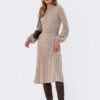 Сукня-кльош бежева дрібної в'язки | 76142 Сукня-кльош бежева дрібної в'язки | 76142