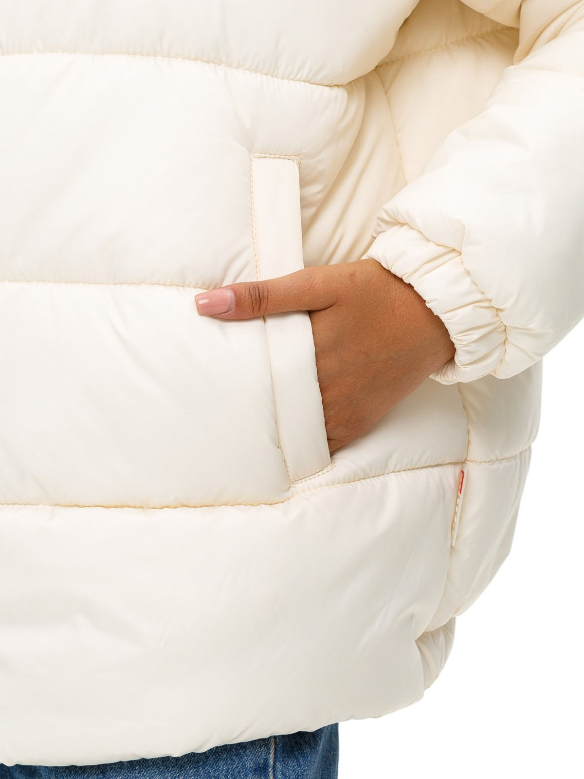 Коротка зимова куртка молочна оверсайз | 77057 Коротка зимова куртка молочна оверсайз | 77057