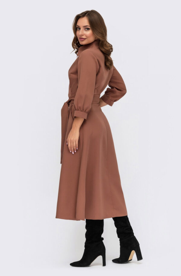Плаття міді коричневе на запах | 76823