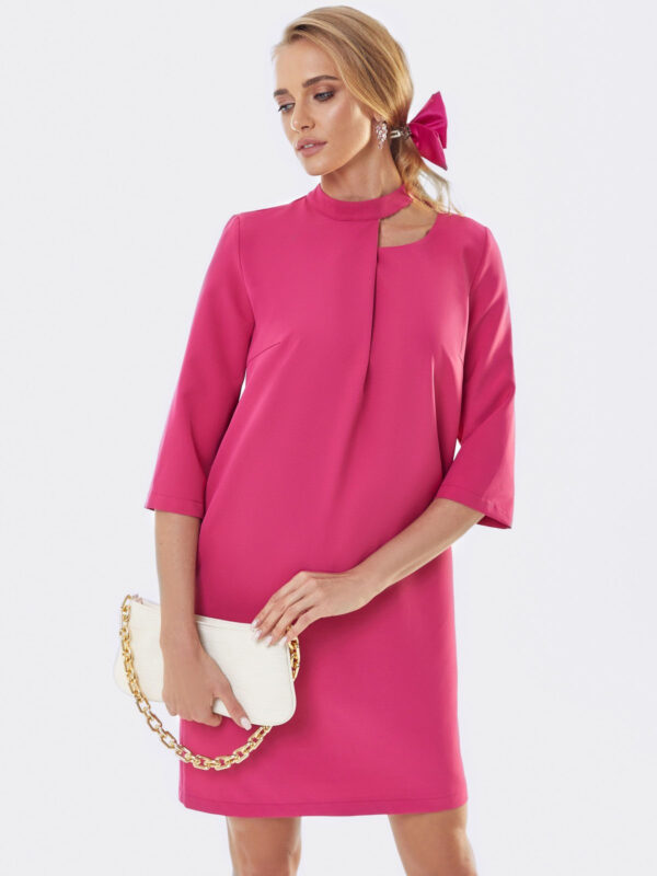 Яскраве плаття рожеве прямого крою | 76776
