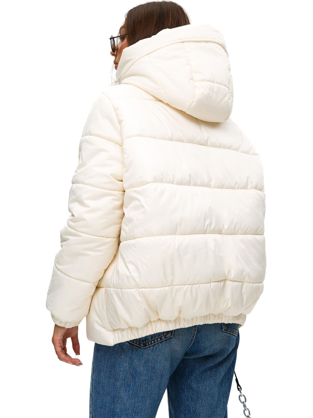 Коротка зимова куртка молочна оверсайз | 77057 Коротка зимова куртка молочна оверсайз | 77057