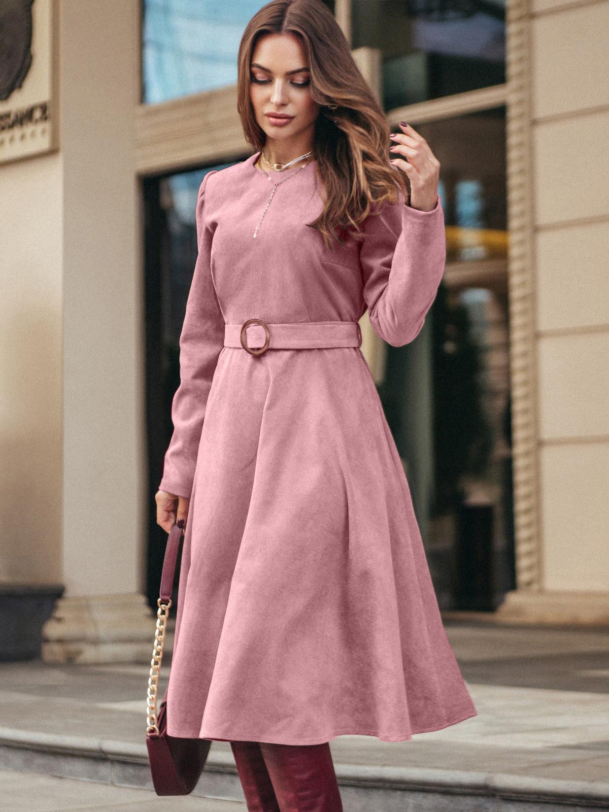 Сукня рожева з мікровельвету | 77746 Сукня рожева з мікровельвету | 77746