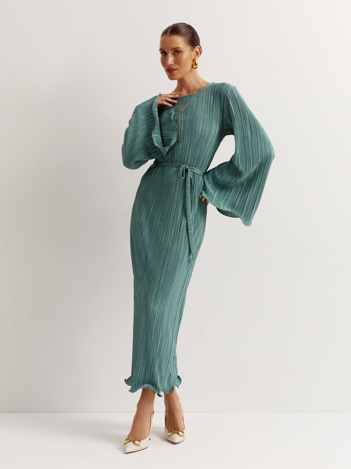 Вечірня сукня максі м'ятного кольору | 77459