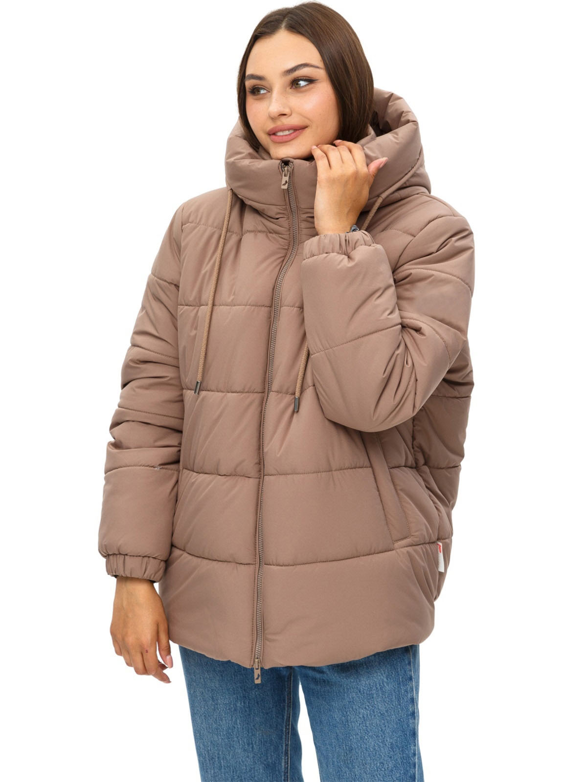 Коротка зимова куртка бежева оверсайз | 77410 Коротка зимова куртка бежева оверсайз | 77410