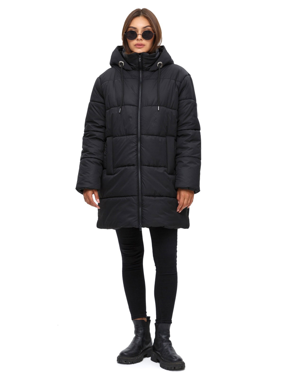 Куртка чорна в стилі оверсайз | 77403 Куртка чорна в стилі оверсайз | 77403