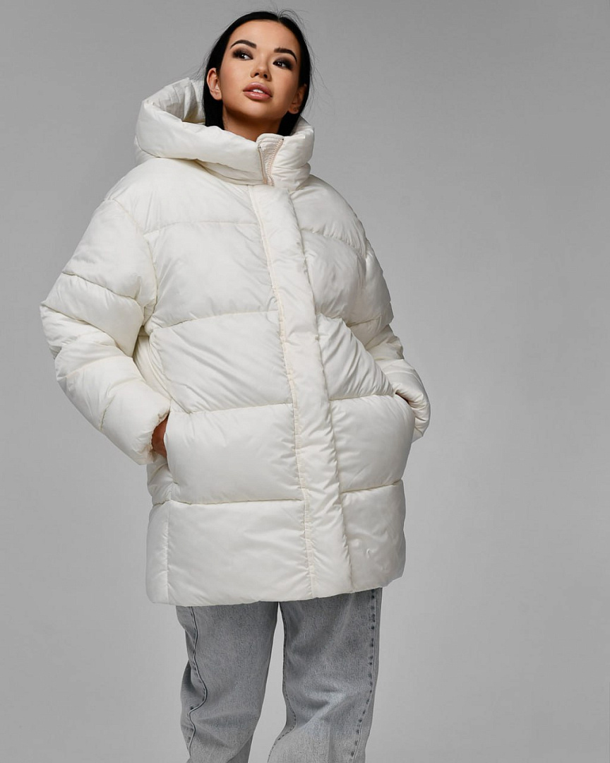 Зимова куртка з капюшоном молочна | 78044 Зимова куртка з капюшоном молочна | 78044