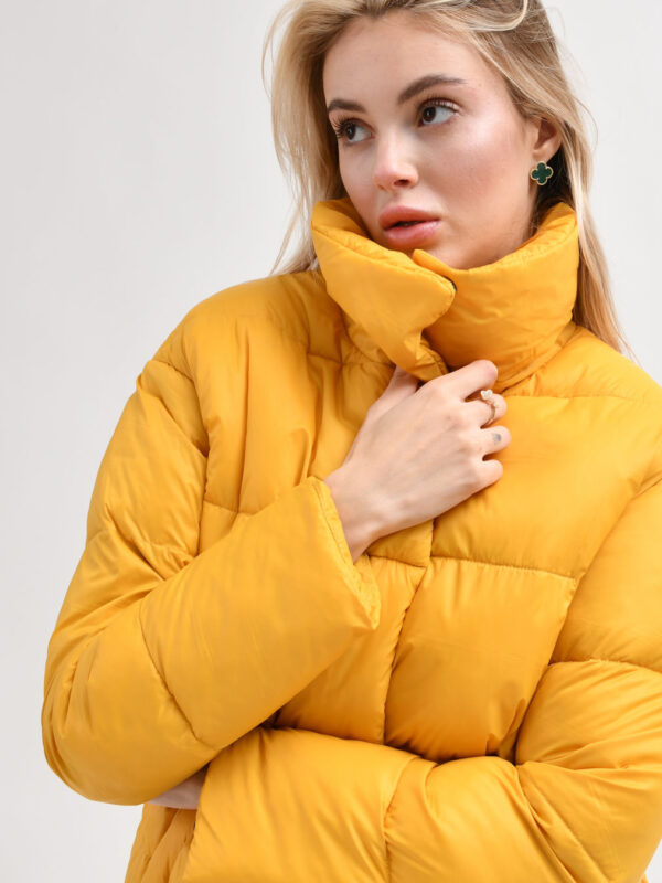 Демісезонна куртка-пальто жовта | 77985