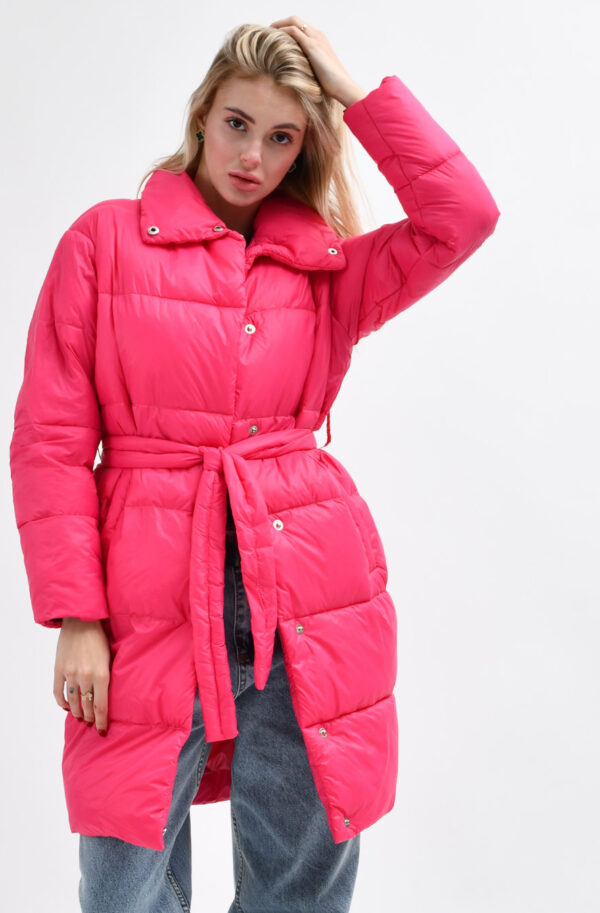 Демісезонна куртка-пальто малинова | 78005