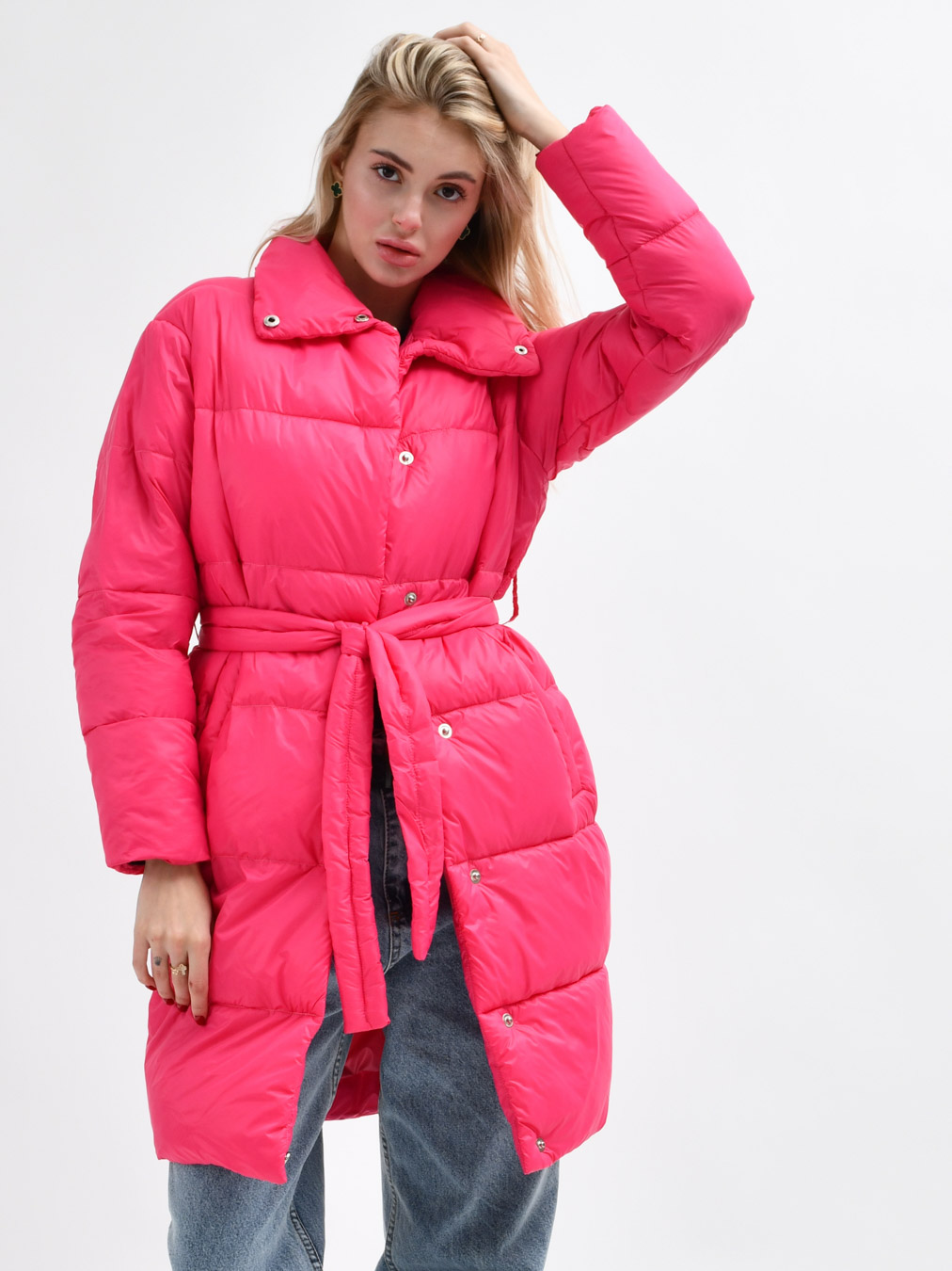 Демісезонна куртка-пальто малинова | 78005 Демісезонна куртка-пальто малинова | 78005