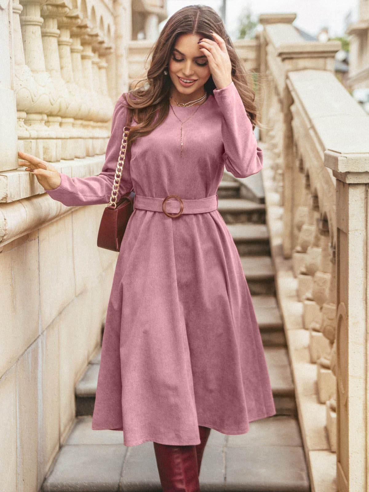 Сукня рожева з мікровельвету | 77746 Сукня рожева з мікровельвету | 77746