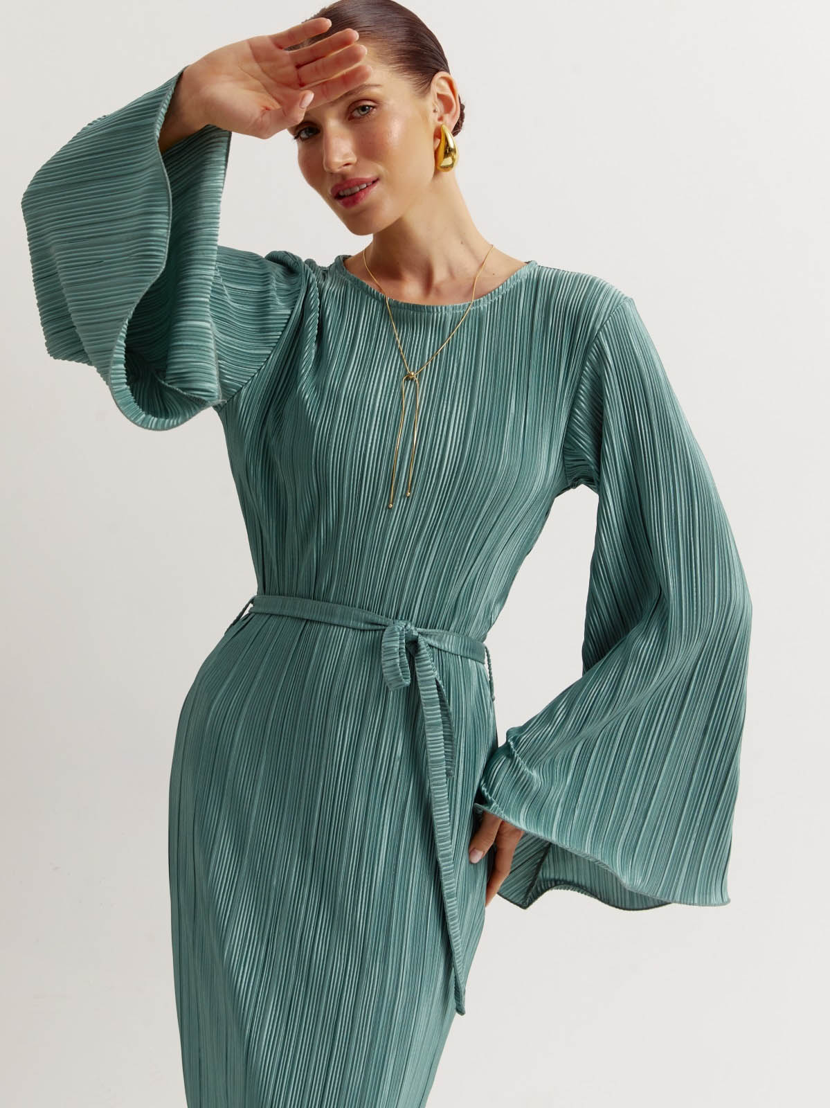 Вечірня сукня максі м'ятного кольору | 77459