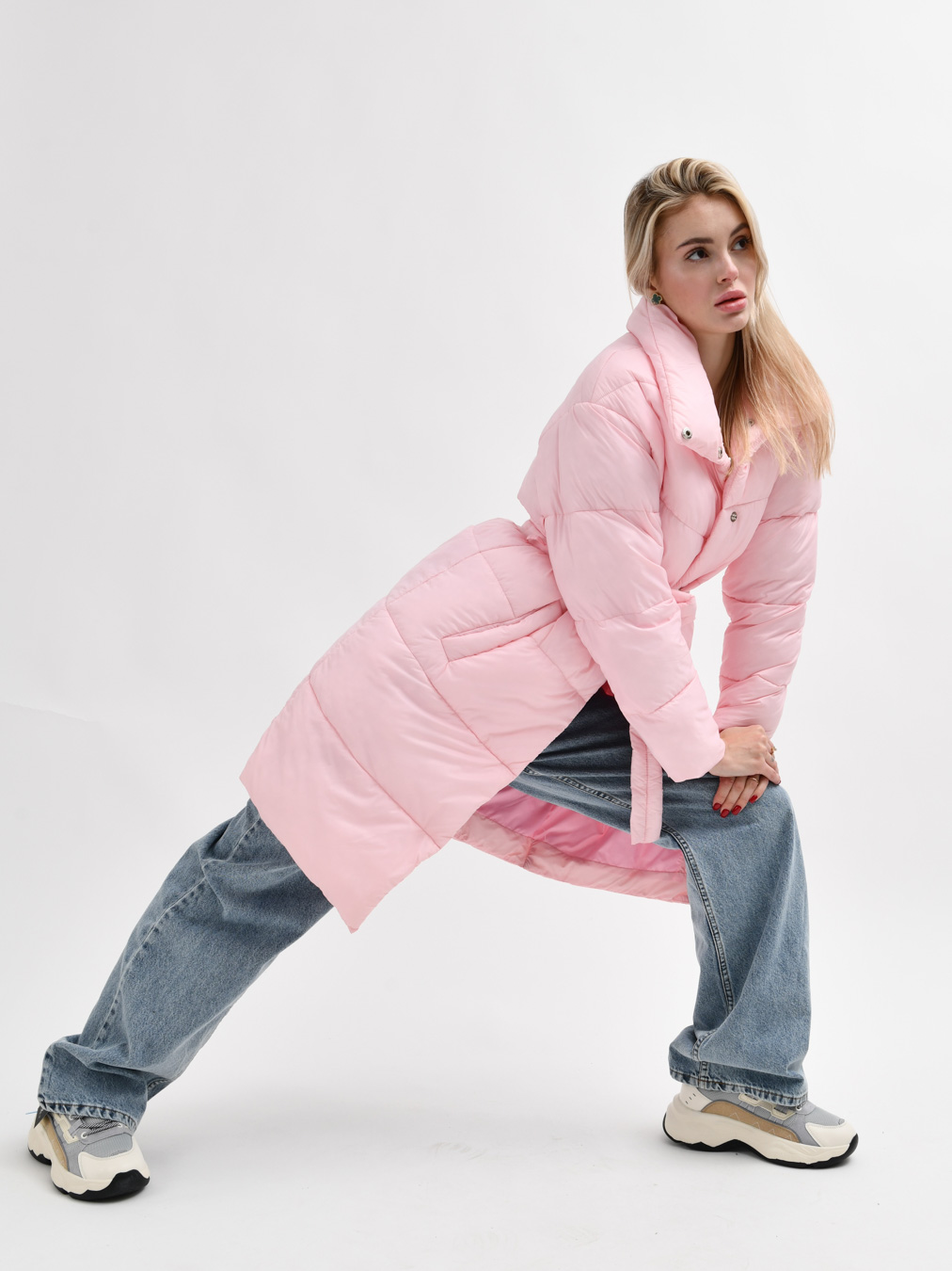 Демісезонна куртка-пальто світло-рожева | 78019 Демісезонна куртка-пальто світло-рожева | 78019