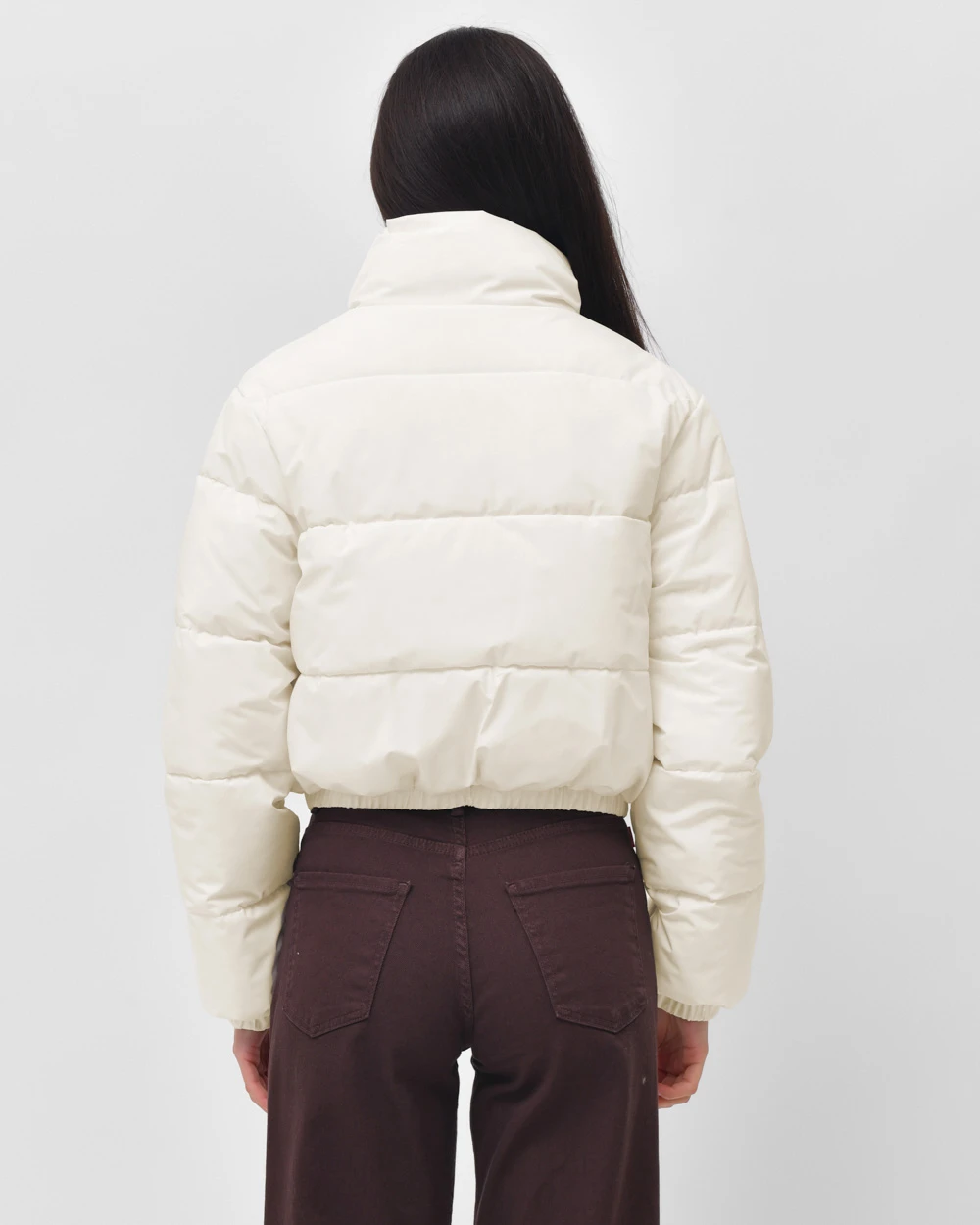 Куртка коротка молочна з високим коміром | 78304 Куртка коротка молочна з високим коміром | 78304