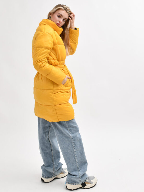 Демісезонна куртка-пальто жовта | 77985