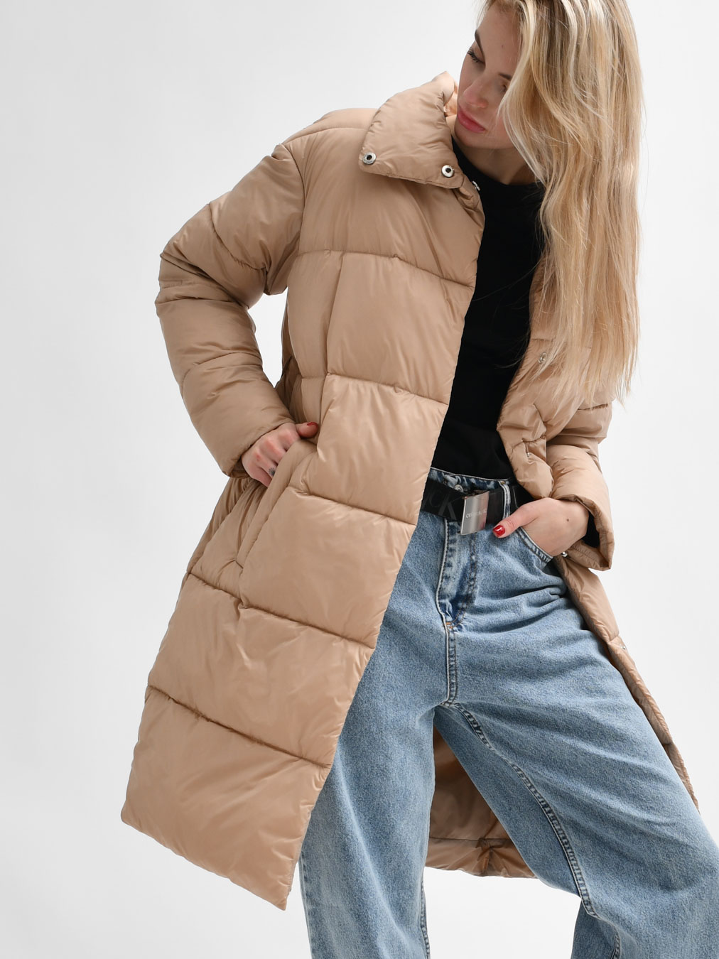 Демісезонна куртка-пальто капучино | 77994 Демісезонна куртка-пальто капучино | 77994