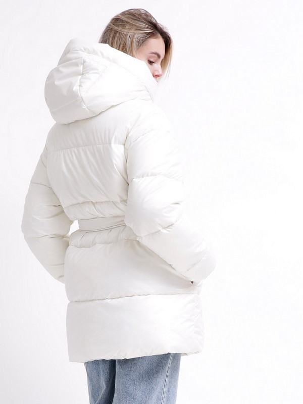 Зимова куртка з капюшоном молочна | 78044