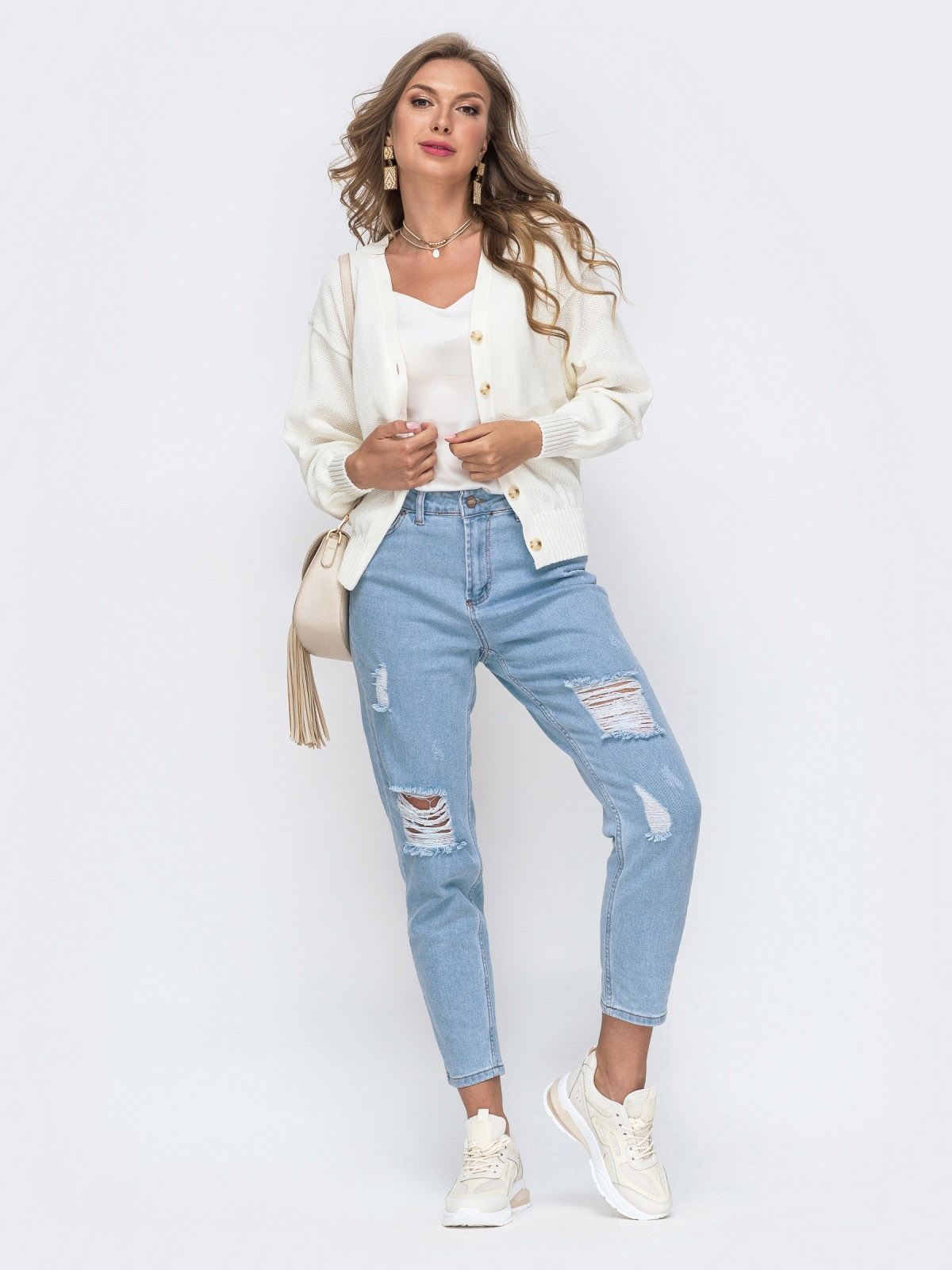 Стильна кофта біла на ґудзиках | 78184