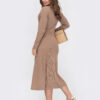 Плаття бежеве з фактурного трикотажу | 78231 Плаття бежеве з фактурного трикотажу | 78231
